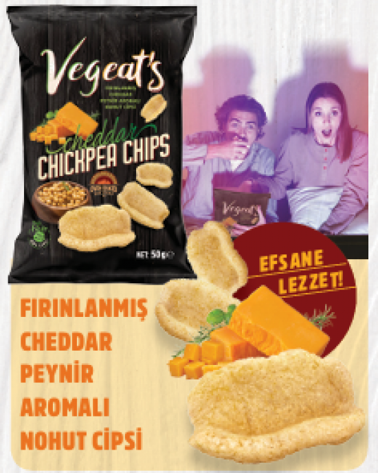 VEGEATS CHEDDAR PEYNİRİ NUHUT CİPSİ