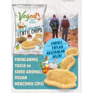 VEGEATS TUZ VE SİRKE MERCİMEK CİPSİ