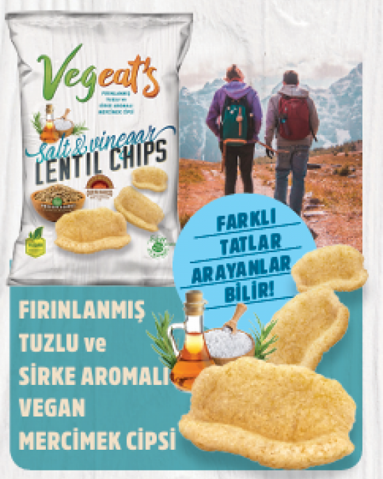 VEGEATS TUZ VE SİRKE MERCİMEK CİPSİ